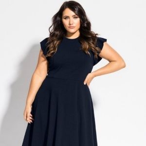 City Chic Frill Shoulder Dress